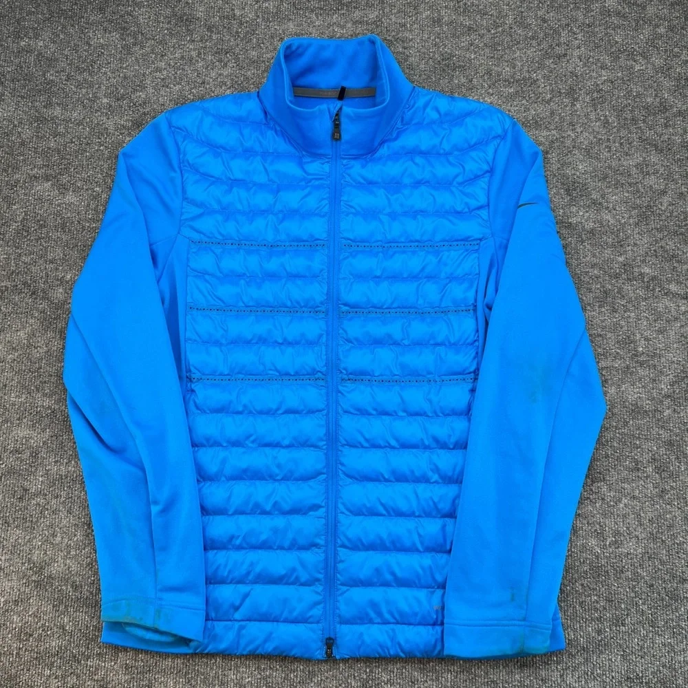 Nike Golf Aeroloft Jacket Mens Medium Blue Puffer Full Zip Quilted 687016-406
